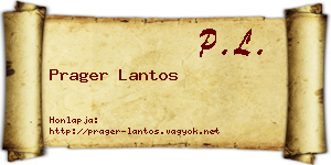Prager Lantos névjegykártya